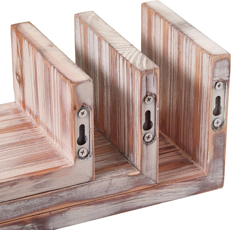 Greenco Set of 3 Floating “U” Shelves, Easy-to-Assemble Floating Wall Mount Shelves for Bedrooms and Living Rooms, Rustic Finish - Image 3