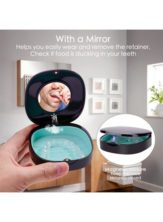 Doboli Retainer Case, Slim Aligner Case With Vent Holes, Compatible With Invisalign, Mouth Guard Case, Cute Retainer Case With Retainer Removal Tool And Brush, Travel Essentials - Image 3