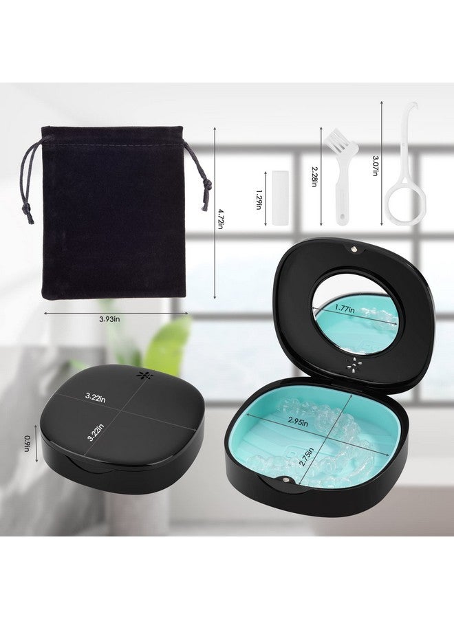 Doboli Retainer Case, Slim Aligner Case With Vent Holes, Compatible With Invisalign, Mouth Guard Case, Cute Retainer Case With Retainer Removal Tool And Brush, Travel Essentials - Image 2