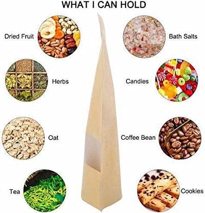 DEERA Brown Kraft Paper Ziplock Stand Up Pouch 120x200mm Pack of 100 - Image 3