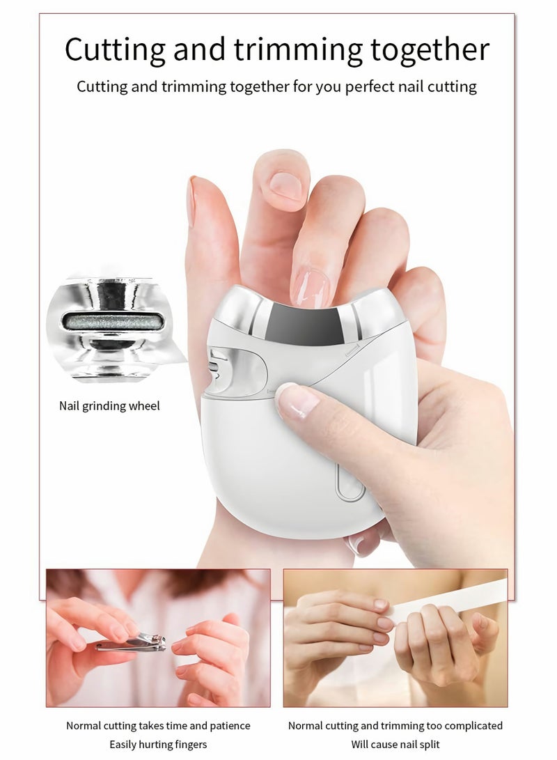 SOLARAE مقص أظافر أوتوماتيكي مع عجلة طحن وتخزين قصاصات الأظافر - Image 3