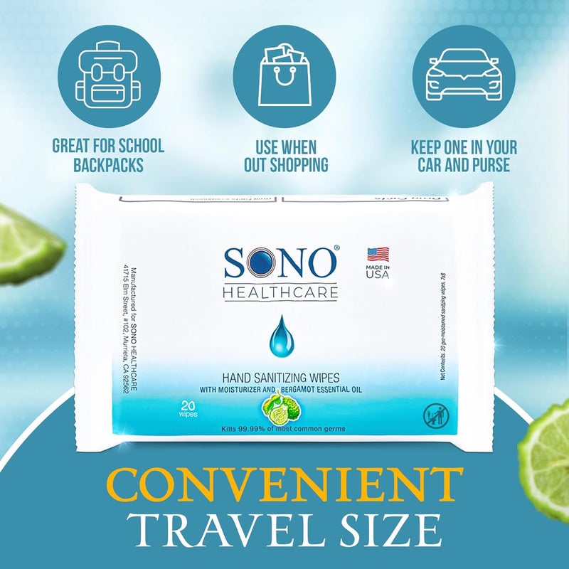 SONO Disinfecting Wipes - 160 Count (Pack of 2) + Sanitizer, Alcohol-Free, No Bleach, Medical-Grade, Multi-Surface Cleaning for Home, School, Office - Image 2