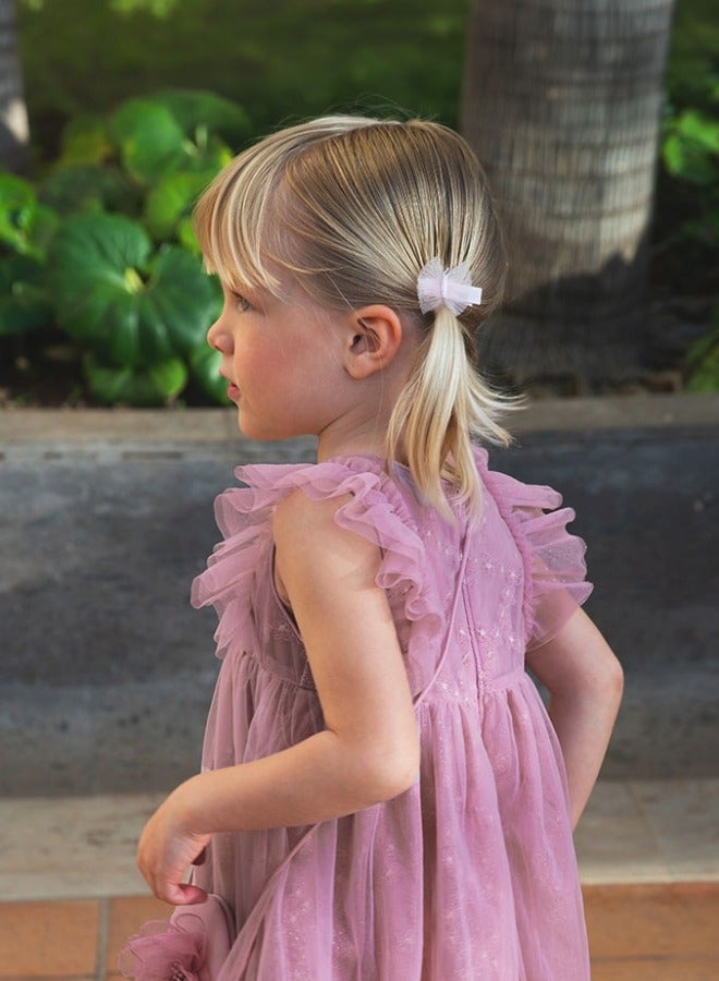 Dave & Bella Girls Ruffled Tulle Dress with Matching purse - Image 3