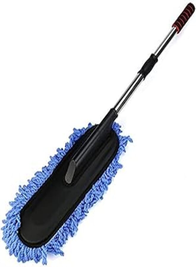 one year warranty_Car Wash Cleaning Brush Duster Dust Wax Mop Microfiber Telescoping Dusting Tool Car-styling-blue Color09876652