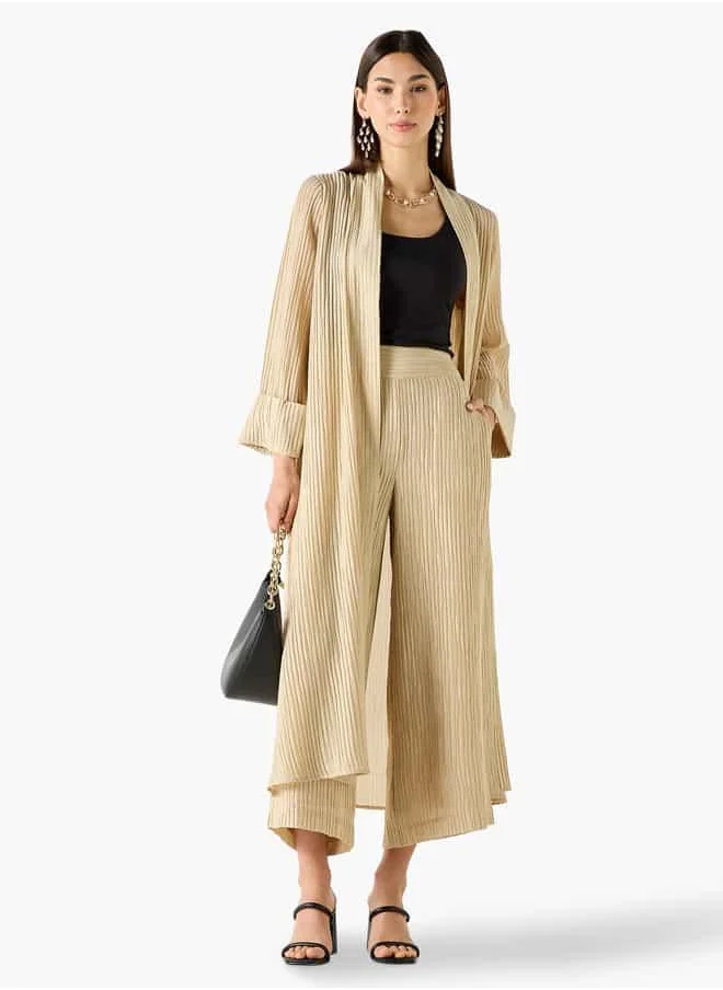 ايكونيك Iconic Pleated Wide Leg Pants with Elasticated Waistband
