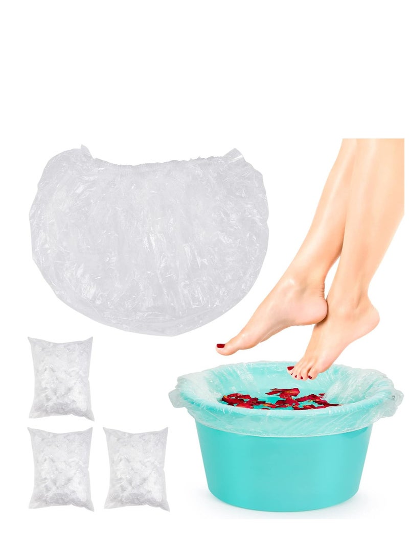 Elite 50pcs of Disposable Elastic Foot Tub Liner Foot Spa Pedicure Liner Bath Basin Bags - (CLEAR) - Image 1