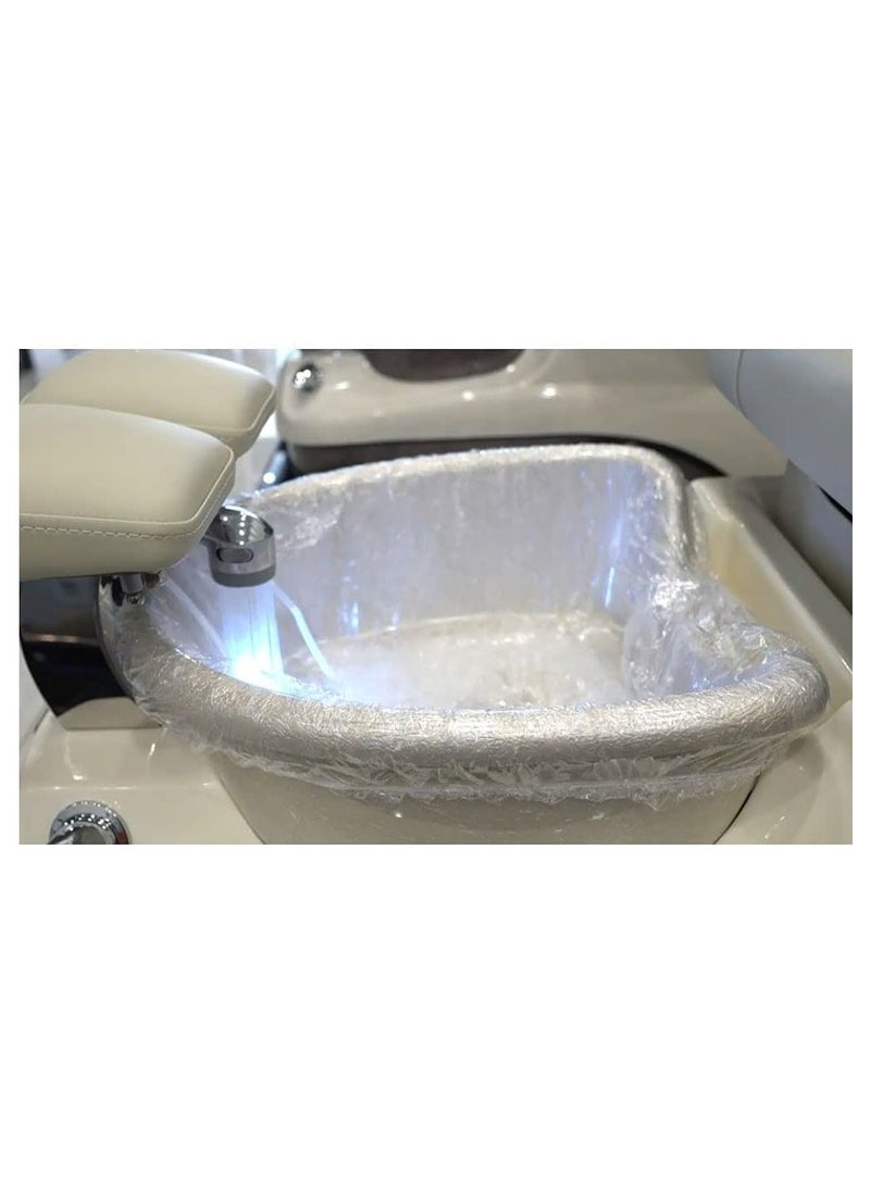 Elite 50pcs of Disposable Elastic Foot Tub Liner Foot Spa Pedicure Liner Bath Basin Bags - (CLEAR) - Image 3