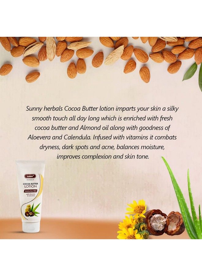 Sunny Cocoa Butter Lotion ; An Excellent Skin Moisturizer ; Wheatgerm Oil Aloevera & Calendula Soothe Repair & Moisturize Skin For A Charming Look ; Almond Oil Combats Dryness & Dark Spots 100 Ml - Image 4