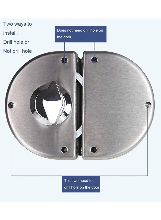 ROBUSTLINE Double Glass Door Lock Stainless Steel Both Sides Open Frameless Door Hasps For 10 12Mm Thickness Glass Home Office Hotel Furniture Hardware - Image 3