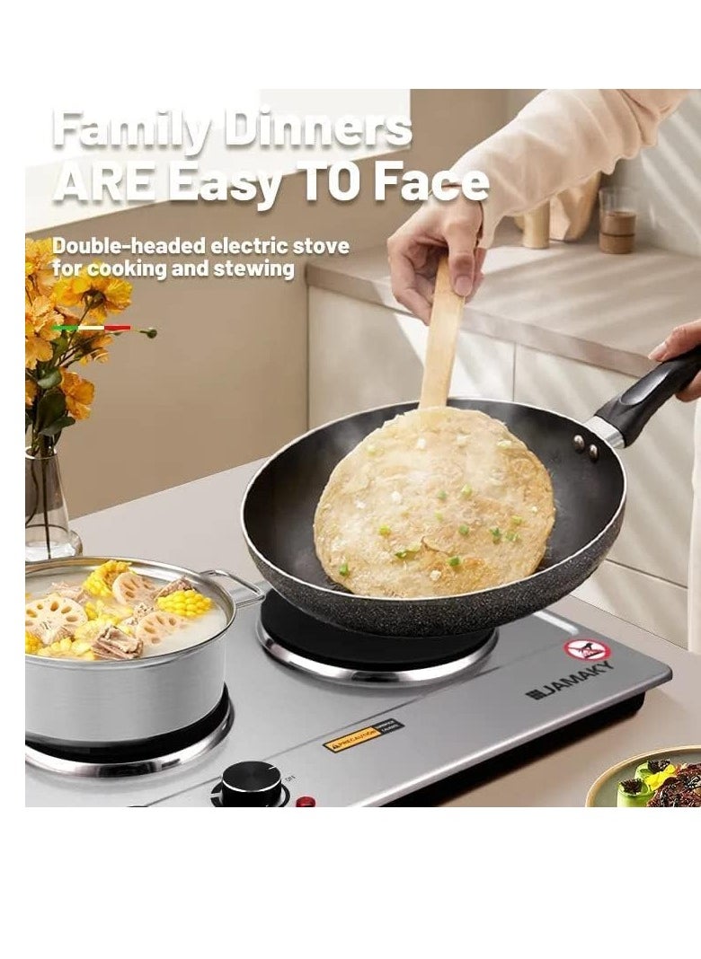 JMK - JMK Double Flat Electric Cooker (1500W + 2000W) Safe, Portable, Cooking Excellent Design - Image 1