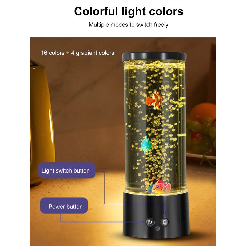 Jellyfish Lamp LED High Bright USB Night Light Creative Children's Room Bedroom Bubble Fish Table Lamp 16 Colors + 4 Gradient Colors - Image 2