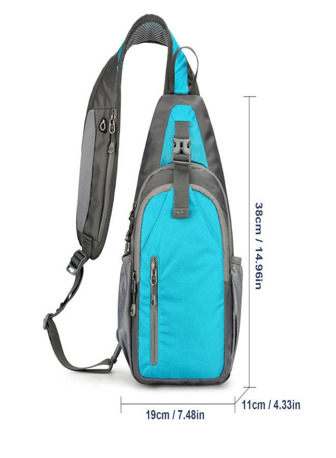 Generic Sling Bag for Men Chest Bag with With USB/headphone cable outlet Port Crossbody Shoulder Bag for Hiking  - Image 2