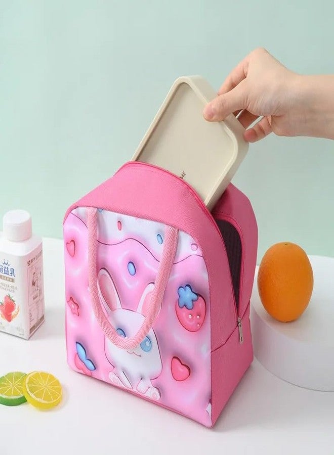 GLITZEN 3D Cartoon Printed Lunch Box Bag, Oxford Aluminum Foil Thermal Lunch Bags Insulation Waterproof Lunch Box for Women Girl Kids Children Picnic Bags Milk Bottle Bento Bag (1Pcs, 3D Cartoon Bag) - Image 5