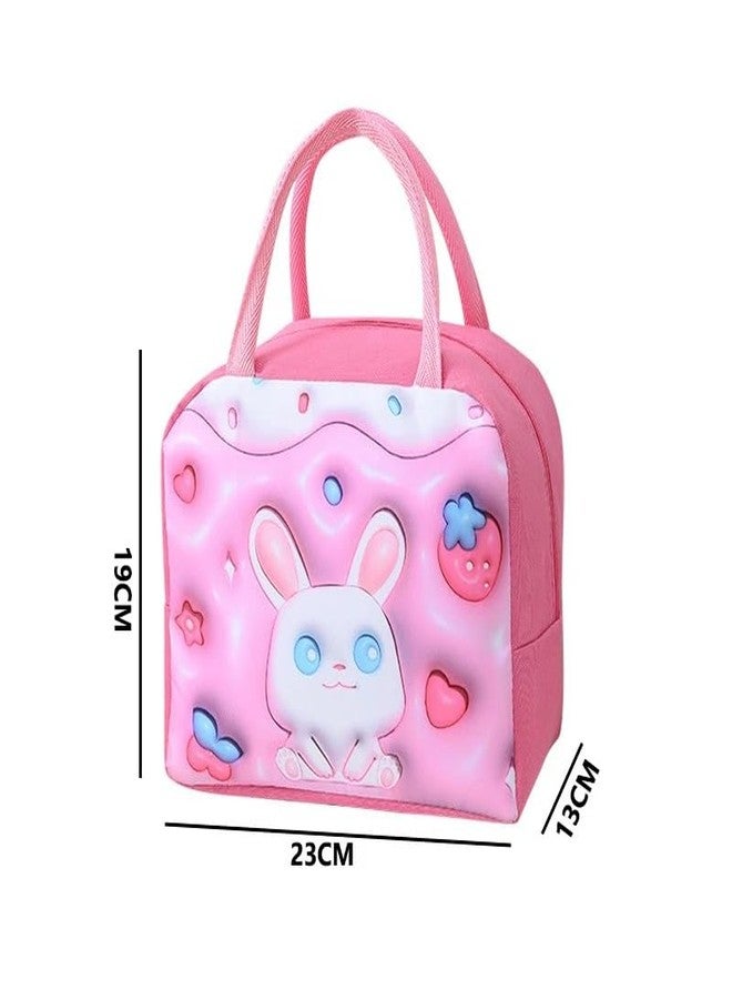 GLITZEN 3D Cartoon Printed Lunch Box Bag, Oxford Aluminum Foil Thermal Lunch Bags Insulation Waterproof Lunch Box for Women Girl Kids Children Picnic Bags Milk Bottle Bento Bag (1Pcs, 3D Cartoon Bag) - Image 2