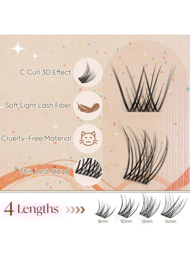 Winifred Natural Lash Clusters Clear Band Eyelash Clusters Wispy Lashes Clusters 8-14mm Cluster Eyelash Extensions C Curl Individual Lashes DIY Lash Extension Natural Look by Winifred - Image 3
