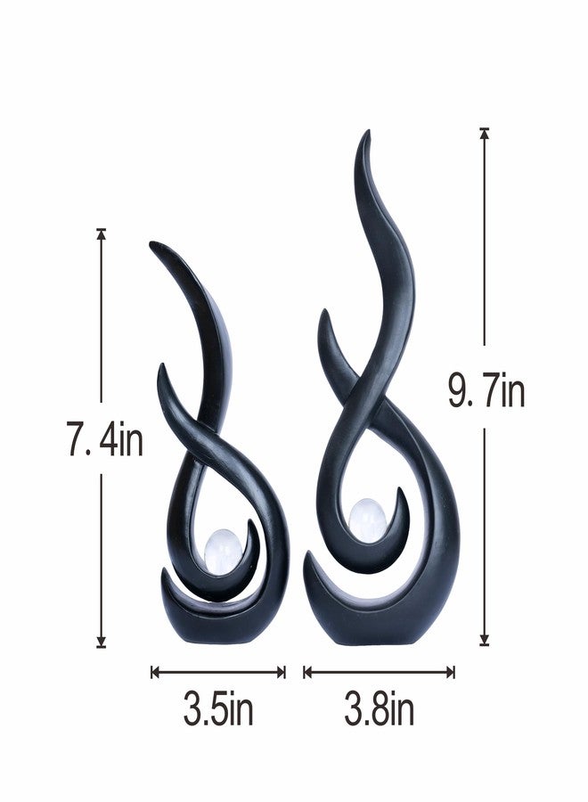 Dlfghos Black Home Decor Statue Modern Abstract Sculpture Decorative Accent Art Round Geometric Centerpieces for Living Room Dining Bookshelf Entryway Table Office Desk Decorations - Image 5