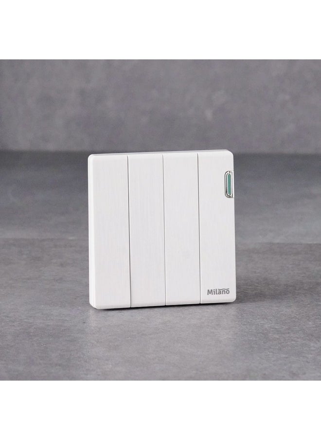 DANUBE HOME Milano 10A 4G 1W Switch Electrical Switches Sockets Outlets For Home Appliances Office Hotel Conventional Construction Project Aura Wh  - Image 1