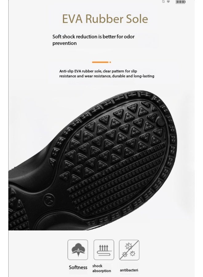أحذية جراحية، أحذية طاهي، أحذية للجنسين مغلقة بالكامل وقابلة للتنفس، أحذية واقية، مناسبة للأطباء والممرضات والطهاة وموظفي المختبر، صنادل غير قابلة للانزلاق (أسود). - Image 5