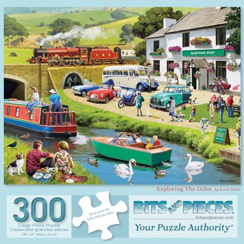 Bits and Pieces 300 Piece Jigsaw Puzzle for Adults 18 x 24 Exploring The Dales 300 pc Large Pieces Yorkshire England Park Jigsaw by Stewart - Image 5