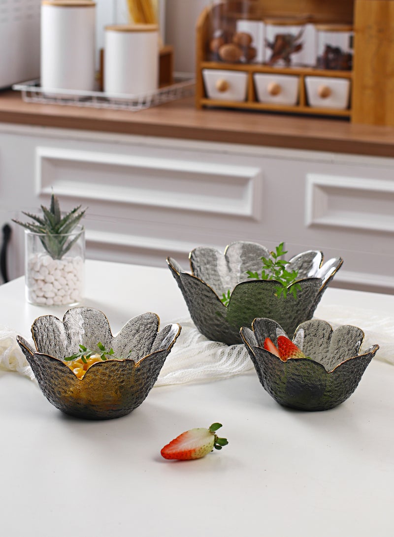 Shuer Three Pieces Creative Clover Hammer Phnom Penh Household Glass Bowl - Image 2