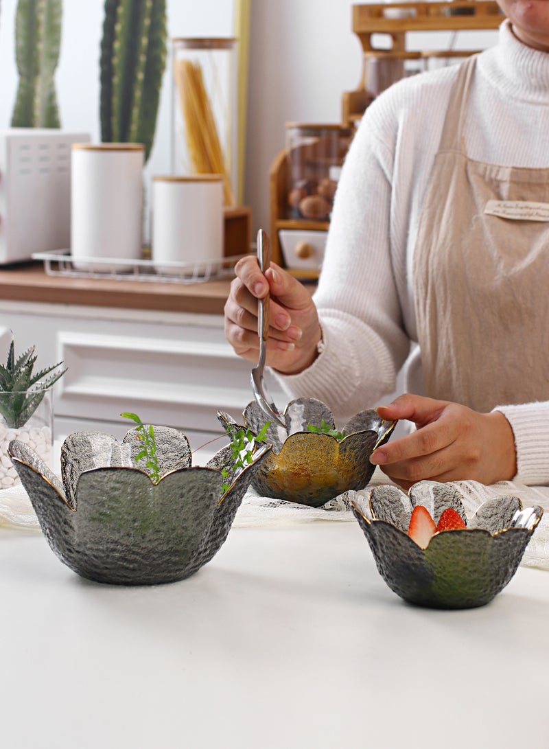 Shuer Three Pieces Creative Clover Hammer Phnom Penh Household Glass Bowl - Image 4