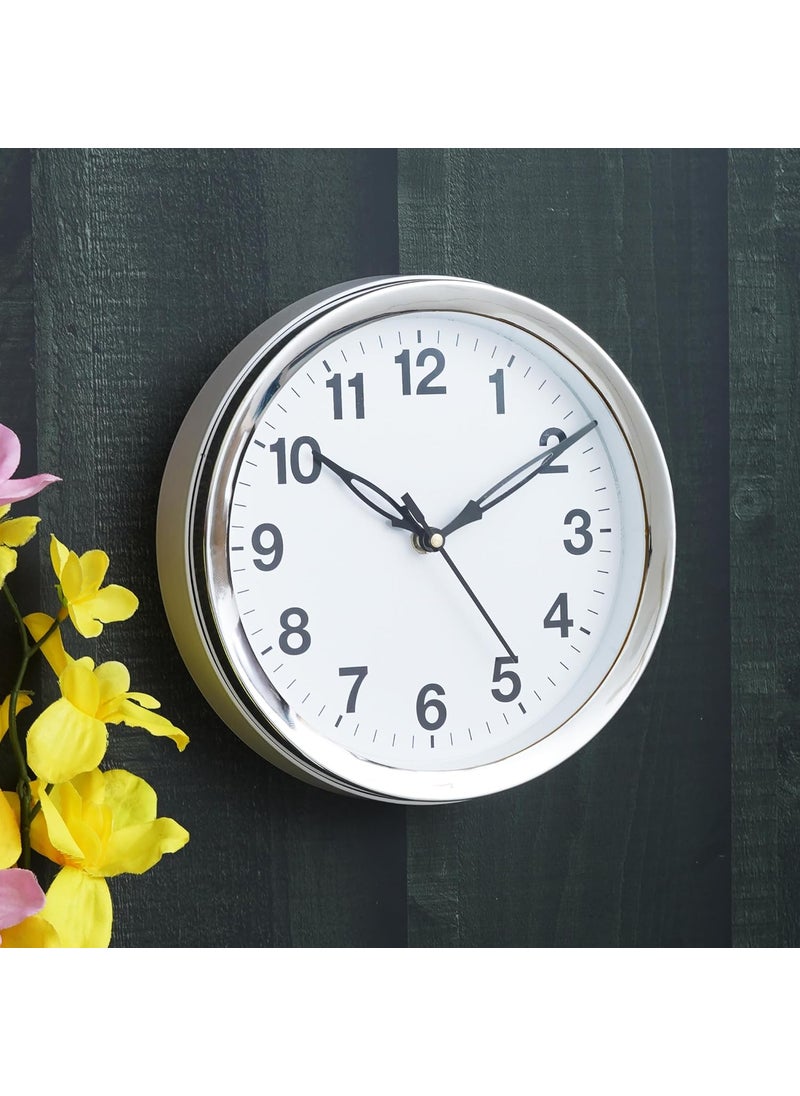Webelkart Webelkart Antique Plastic Wall Clock for Home and Office Decor/Office Wall Clocks/Wall Clock for Living Room -Wall Clock for Home Stylish Latest (Noiseless, 8 Inches (White)  - Image 1