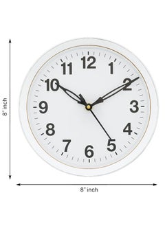 Webelkart Webelkart Antique Plastic Wall Clock for Home and Office Decor/Office Wall Clocks/Wall Clock for Living Room -Wall Clock for Home Stylish Latest (Noiseless, 8 Inches (White)  - Image 2
