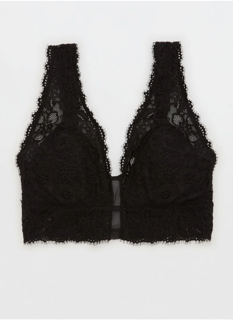 Aerie Lace Detail Padded Plunge Bralette