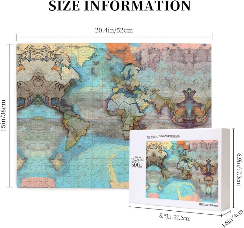 فايا كارتون خريطة العالم لغز بانوراما 500 قطعة للكبار ديكور المنزل هدية - Image 5