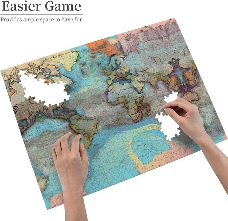 فايا كارتون خريطة العالم لغز بانوراما 500 قطعة للكبار ديكور المنزل هدية - Image 4