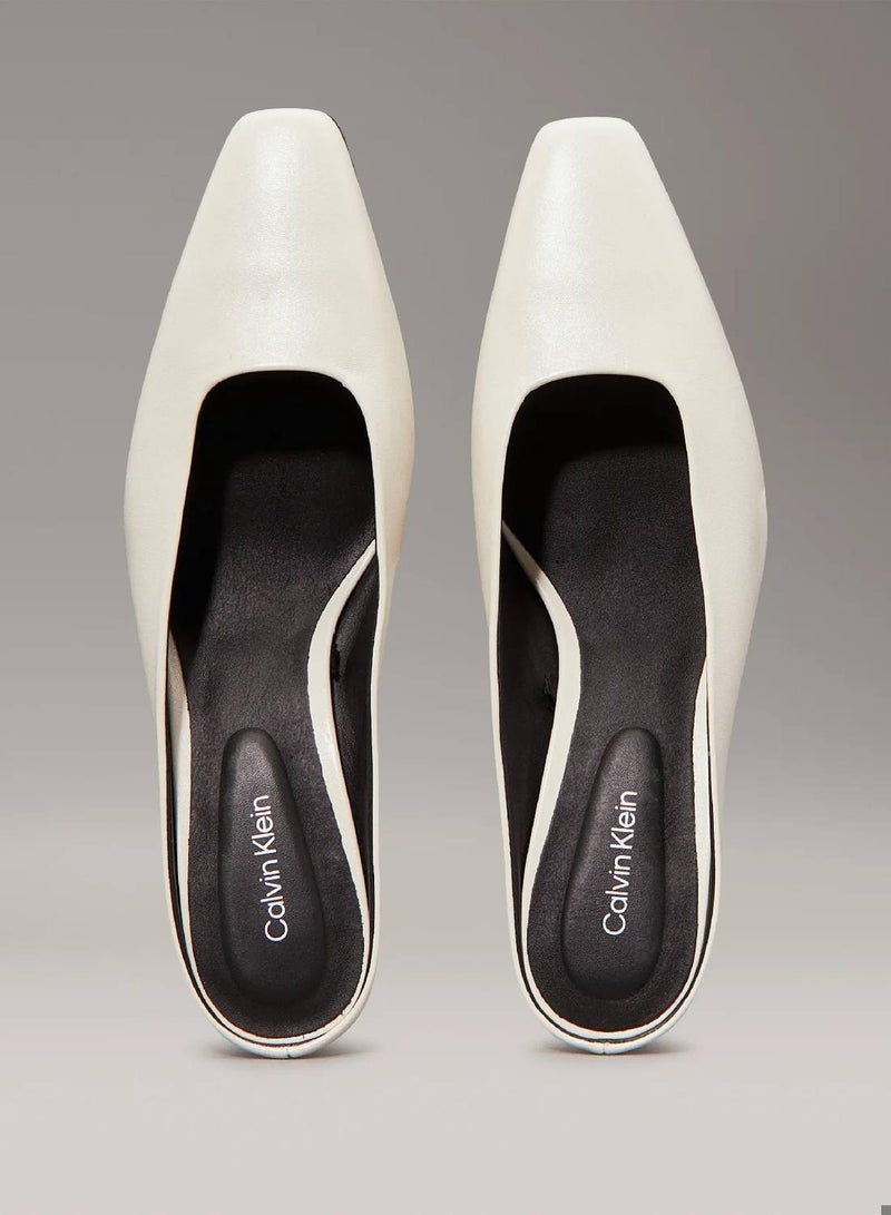CALVIN KLEIN Leather Mule Pumps - Image 3