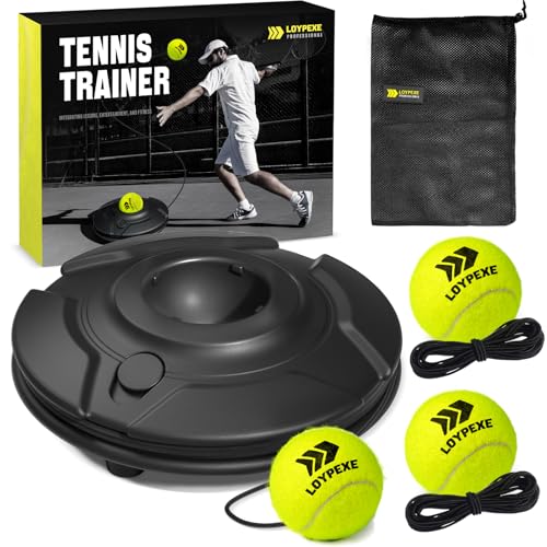 Tezewa Premium Tennis Trainer Set, Portable Tennis Trainer Set with 3 Highly Elastic String Balls, Solo Tennis Trainer Practice Equipment, Elastic Tennis Practice Equipment for Adults Kids - Image 1