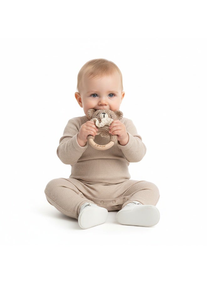 Bambimici Teddy Bear Handmade Crochet Teether - Image 1