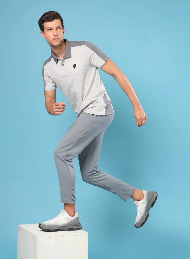 Technosport Contrast Panel Textured Slim Fit Polo by Styli