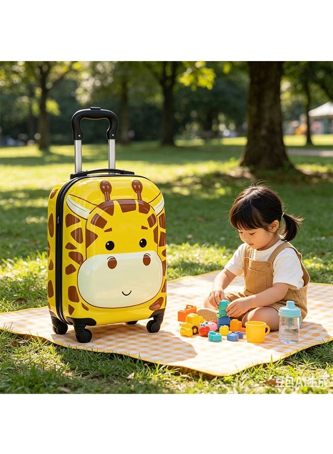 JCB CHIC 18-Inch Kids Carry‑On Luggage,Cute Cartoon Children's Rolling Suitcase with 4‑Wheel, Lightweight Travel Trolley Luggage for Boys Girls - Image 2