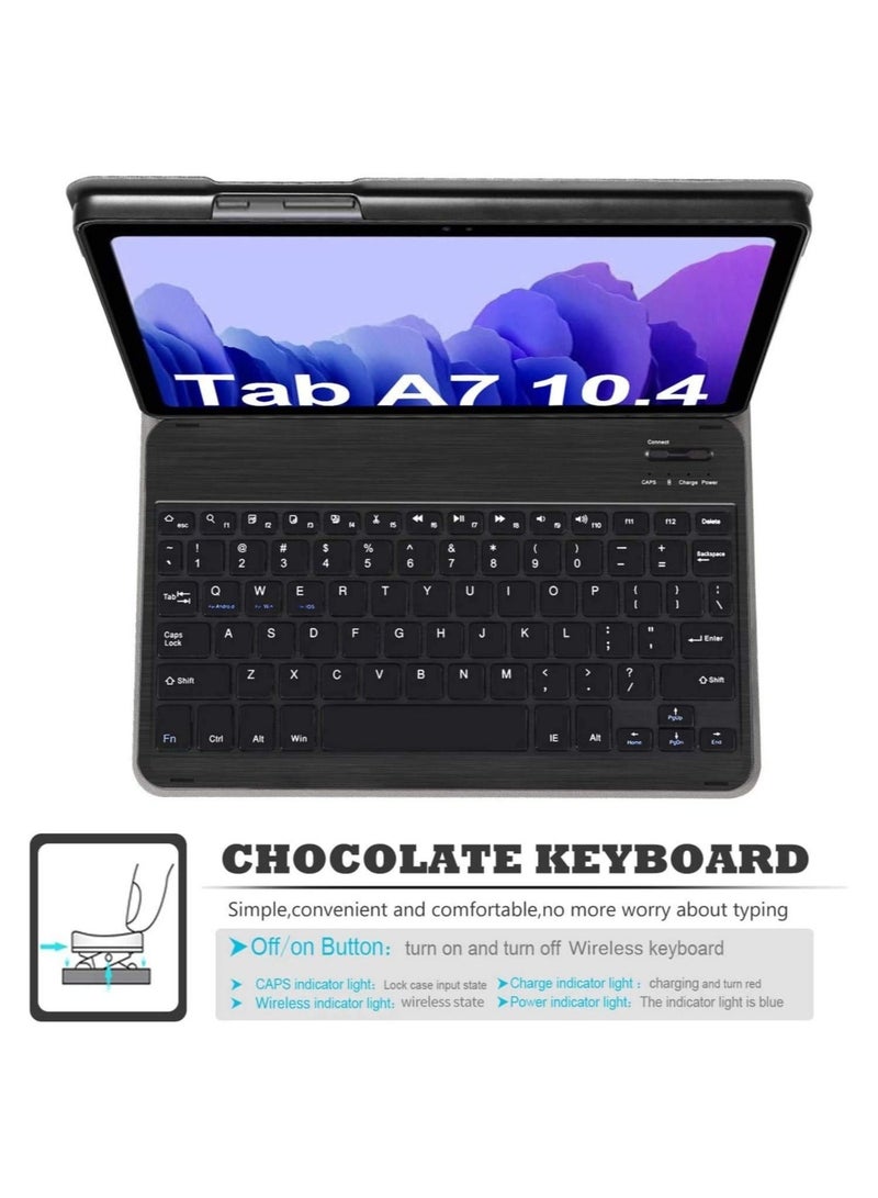 MUNTAQI Samsung Galaxy Tab A7 10.4" Keyboard Case 2020 Release, PU Leather Stand Cover with Magnetically Detachable Wireless Keyboard for Galaxy Tab A7 - Image 3