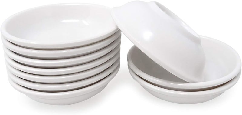 HONBAY 10PCS Plastic White Round Watercolor Paint Palette Paint Container Dish Small Dipping Bowls for Painting and Cooking - Image 1