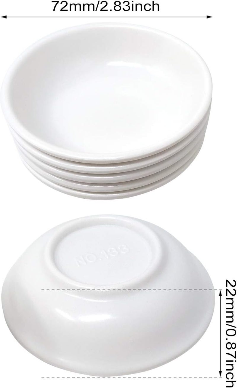 HONBAY 10PCS Plastic White Round Watercolor Paint Palette Paint Container Dish Small Dipping Bowls for Painting and Cooking - Image 2