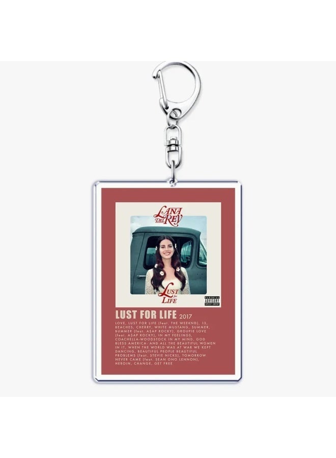 Generic Hot Lana Del Rey Minimalist Poster Keychain for Bag Pendant Born To Die Ultraviolence Key Chain Ring Keyring Jewelry Fans Gift-Color:31-Ships From:CHINA  - Image 3