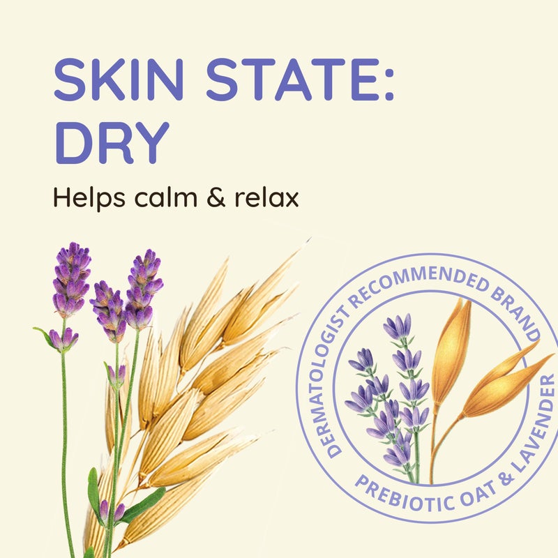 Aveeno Stress Relief Body Wash with Nourishing Oat & Lavender Scent for Sensitive Skin, Gently Cleanses & Helps You Feel Calm & Relaxed in the Shower, Soap-Free, 18 fl. oz - Image 3