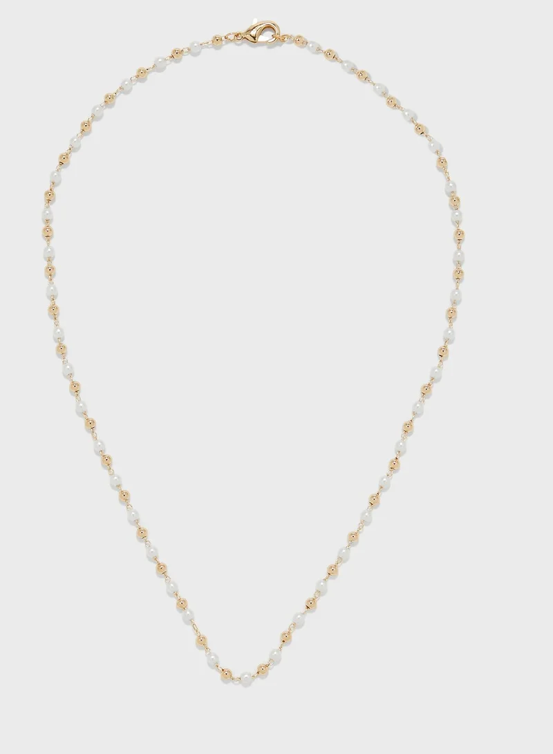 Ginger Triple Layered Chain Necklace With Sunburst Pendent