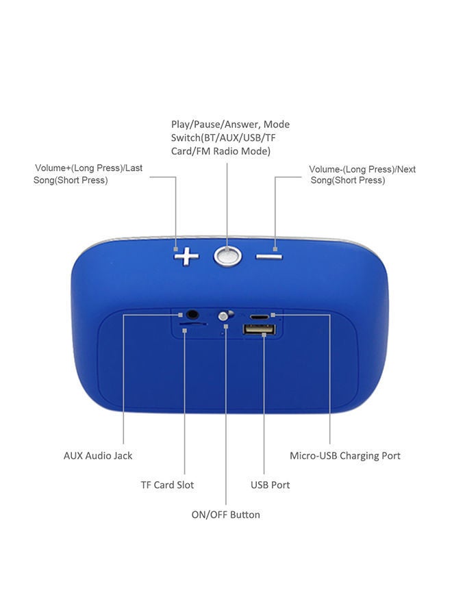 NIBEMINENT Portable Bluetooth Speaker V3597 Blue/Yellow - Image 2