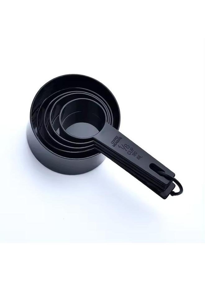 Generic measuring Cups and Spoons, 10 Piece Measuring Cup Spoon Set, Plastic Cups and Spoons Set for Baking,Kitchen and cooking, 5 Measure Cups & 5 Measurement Spoons Set for Cooking Color Black  - Image 3