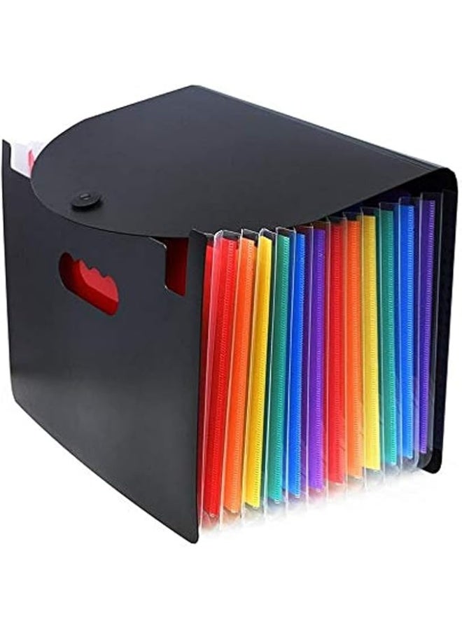 12 Pockets Expanding File Folders, Portable Accordion A4 Expandable File Organizer, Large Capacity Multicolour Stand Plastic Business File Box - Image 4