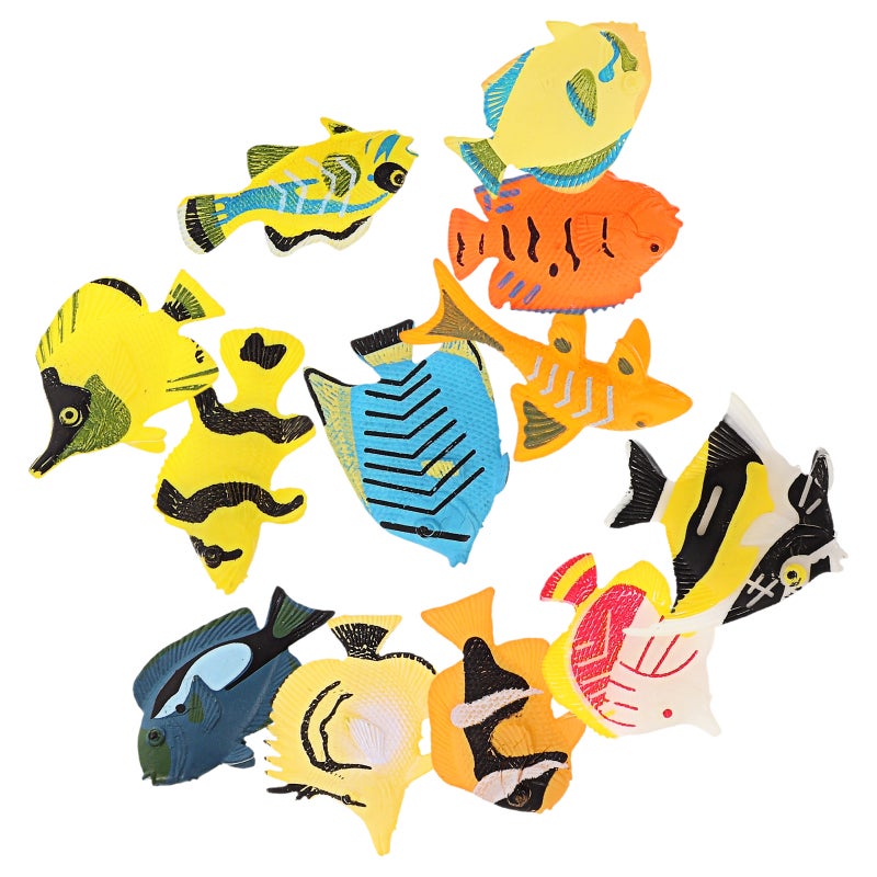 12pcs Tropical Fish Toys Set Vivid Sea Animal Figurines Ocean Animal Figures Miniature Fish Figurines Aquarium Tropical Fish Models - Image 5