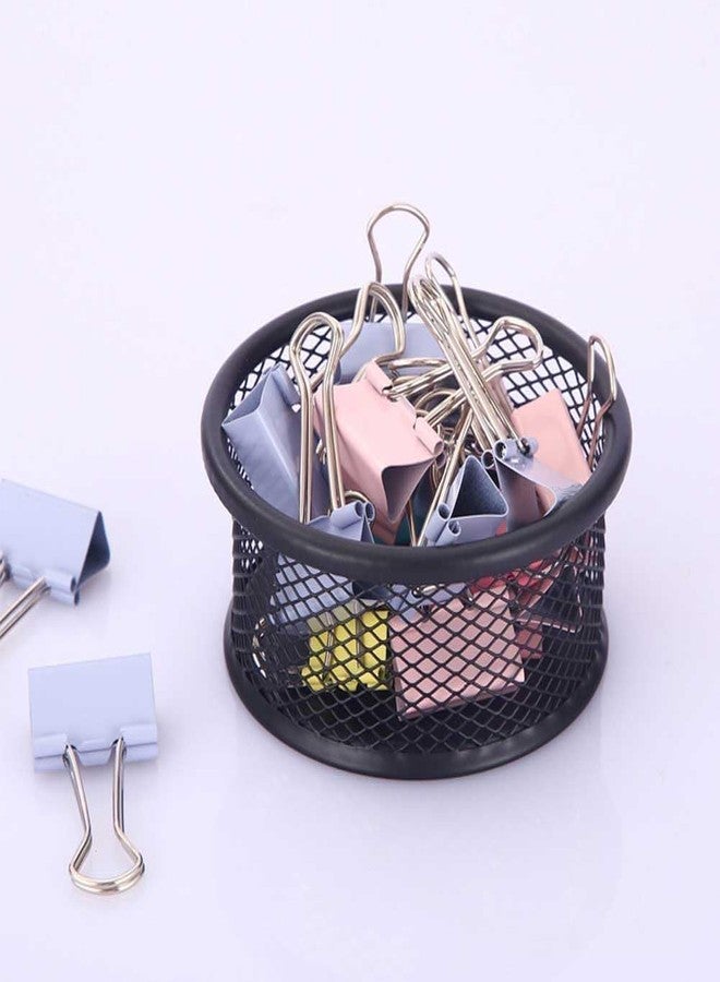 Zhuluck 1Pc Black Metal Paper Clip Holder Mesh Paperclip Bowl Binder Clip Dispenser Desk Bobby Pin Container Organizer for Home Office Classroom School Desk Supplies Holders Dispensers - Image 3