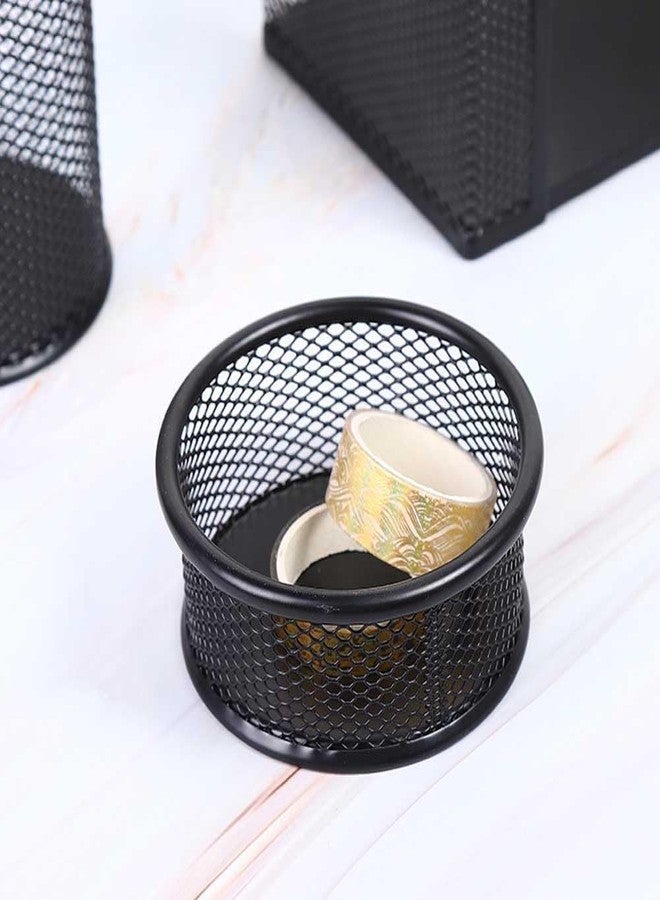 Zhuluck 1Pc Black Metal Paper Clip Holder Mesh Paperclip Bowl Binder Clip Dispenser Desk Bobby Pin Container Organizer for Home Office Classroom School Desk Supplies Holders Dispensers - Image 4