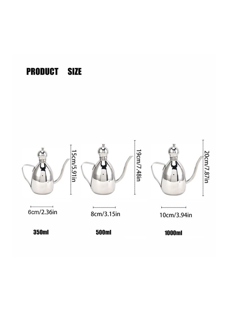 مانجي 350ml/500ml/1000ml Stainless Steel Oil Bottle Sprayer Dispensers Leak-Proof Oiler Spice Jars Cruet Olive Spray Lecythus Kitchen Supplies - Image 5