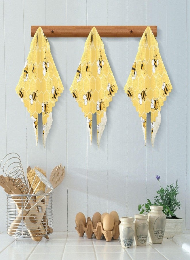 Kcldeci Bees on The Honey Honeycombs 6 Pack Dish Cloths for Washing Dishes Kitchen Dishcloth Microfiber Dish Towel Rags Absorbent Reusable Cleaning Drainer Washcloths - Image 5
