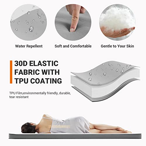 KingCamp Double Self Inflating Sleeping Pad with R Value 9.5, Camping Foam Air Mattress, Portable 3 Inch Large Thick for 2 Person, 79.1'' x 50.3'' x 3.0, Grey - Image 5